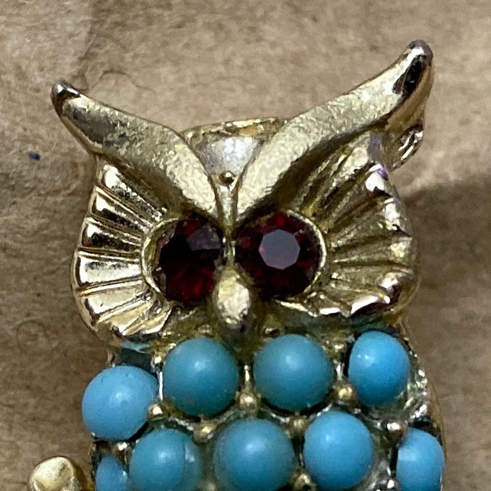 Retro - Owl Brooch - Lisner - Silver